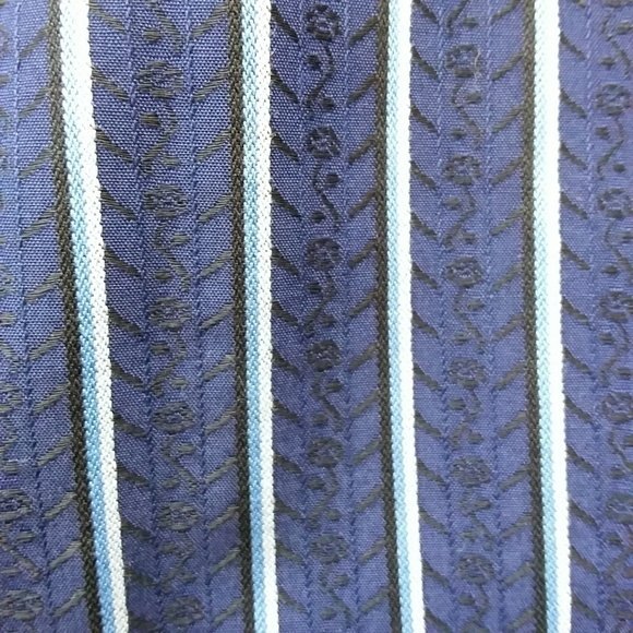 Bugatchi Navy Stripe Classic Fit Button Up Shirt L - Picture 9 of 9